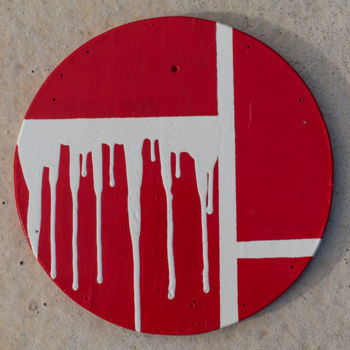 Collagen mit dem Titel "Wrong Way" von Fake Art, Original-Kunstwerk, Emaille