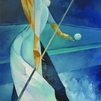 Painting titled "Pool" by Nick Falafivka, Original Artwork, Oil