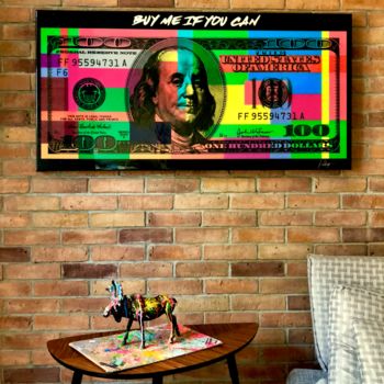 Painting titled "Benjamin Franklin B…" by Faldietti, Original Artwork, Acrylic Mounted on Wood Panel