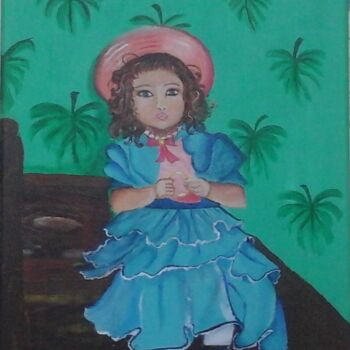 Peinture intitulée "Petite poupée" par Falidra, Œuvre d'art originale, Acrylique