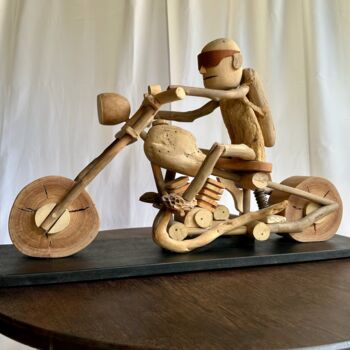 Sculpture intitulée "Rider" par Falkenberg, Œuvre d'art originale, Bois