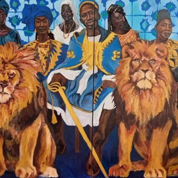 Pittura intitolato "King Alboury Ndiaye" da Mokodu Fall, Opera d'arte originale, Acrilico