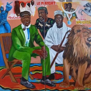 Peinture intitulée "Les cinéastes du Sé…" par Mokodu Fall, Œuvre d'art originale, Acrylique