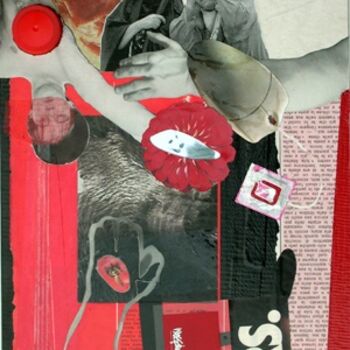 Collages intitulée "Mode - Erasers" par F Allen Moss, Œuvre d'art originale
