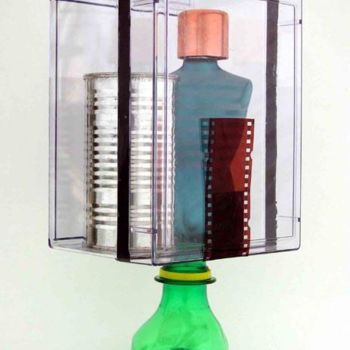 Sculpture intitulée "Caged Discourse" par F Allen Moss, Œuvre d'art originale, Techniques mixtes
