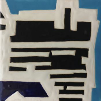 Painting titled "Carreau en céramiqu…" by Fanche Le Reste, Original Artwork, Ceramics