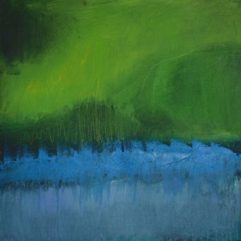 Картина под названием "Green Mountains" - R. Fancher Brinkmann, Подлинное произведение искусства, Акрил