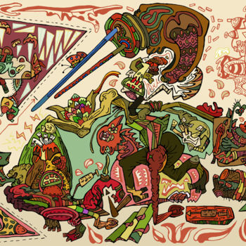 "BAD TEMPER" başlıklı Baskıresim Fangjingjing tarafından, Orijinal sanat, Serigrafi