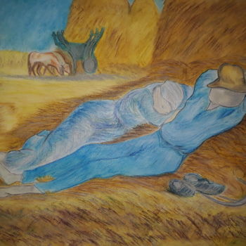 Schilderij getiteld "The Siesta of Vince…" door Fani Thmdk, Origineel Kunstwerk, Pastel
