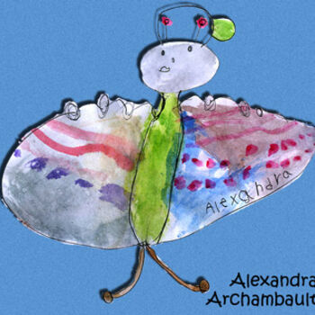 Dibujo titulada "Alexandra Archambea…" por Fanie Lefebvre (Multicol'Art), Obra de arte original