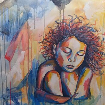 Painting titled "lili" by Fanny Pasquier, Original Artwork, Acrylic Mounted on Wood Stretcher frame