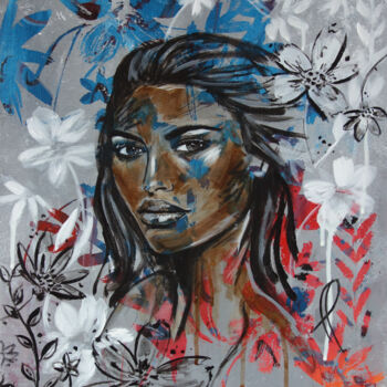 Картина под названием "Lila" - Fanny Pasquier, Подлинное произведение искусства, Акрил Установлен на Деревянная рама для нос…