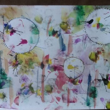 "au jardin" başlıklı Tablo Fanny Touchet tarafından, Orijinal sanat, Guaş boya