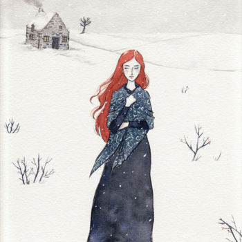 Pintura intitulada "neigeam.jpg" por Fanny Blanchet, Obras de arte originais, Aquarela
