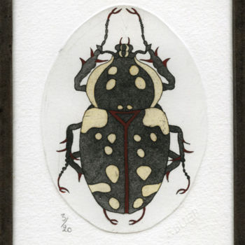 Gravures & estampes intitulée "Coleoptera III" par Bueb Fanny, Œuvre d'art originale, Eau-forte