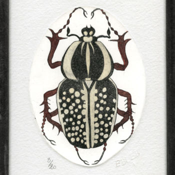 Estampas & grabados titulada "Coleoptera II" por Bueb Fanny, Obra de arte original, Aguafuerte