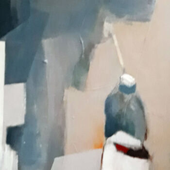 Malarstwo zatytułowany „Présence” autorstwa Fanou Montel, Oryginalna praca, Akryl Zamontowany na Drewniana rama noszy