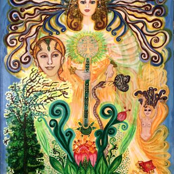 Malerei mit dem Titel "Die Göttin des Erfo…" von Annemarie Stelzer, Original-Kunstwerk, Acryl