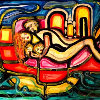 "Ménage à trois" başlıklı Tablo Annemarie Stelzer tarafından, Orijinal sanat, Zamklı boya
