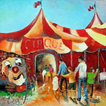 Peinture intitulée "le cirque" par Philippe Amagat, Œuvre d'art originale, Huile