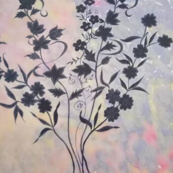 Peinture intitulée "Bouquet de fleurs" par Faouzia Derghal (El Aurassia), Œuvre d'art originale