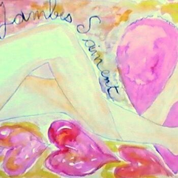 Painting titled "mes jambes s'aimes" by Free Butterfly, Original Artwork