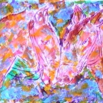 Painting titled "amour abstrait" by Free Butterfly, Original Artwork