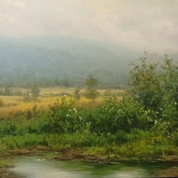 Painting titled "After Rain" by Faramarz Mokhtarpour, Original Artwork, Oil