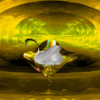 Digital Arts titled "Naissance du cygne" by Christiane Mosca, Original Artwork, 2D Digital Work