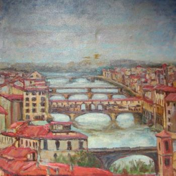 Peinture intitulée "Firenze" par Luciano-Gaston Faraoni, Œuvre d'art originale
