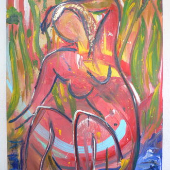 Painting titled "el baño" by Fareli, Original Artwork, Acrylic