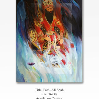 Ζωγραφική με τίτλο "Fath-Ali Shah Qajar" από Farhad Amini, Αυθεντικά έργα τέχνης, Ακρυλικό