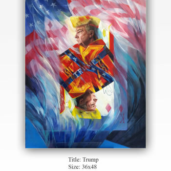 Ζωγραφική με τίτλο "Trump" από Farhad Amini, Αυθεντικά έργα τέχνης, Ακρυλικό