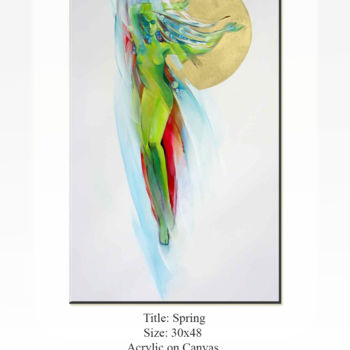 Painting titled "Spring" by Farhad Amini, Original Artwork, Acrylic