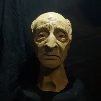 Sculpture titled "Belkhir mohand akli" by Farinas Merabet, Original Artwork, Clay