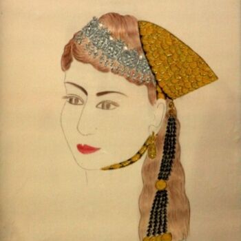 Painting titled "coiffe constantinoi…" by Farida Benmahmoud, Original Artwork