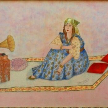 Painting titled "Tenue traditionnell…" by Farida Benmahmoud, Original Artwork