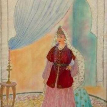 Ζωγραφική με τίτλο "Costume traditionne…" από Farida Benmahmoud, Αυθεντικά έργα τέχνης