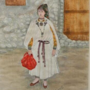 Pittura intitolato ""L'Axellel" Kabylie…" da Farida Benmahmoud, Opera d'arte originale