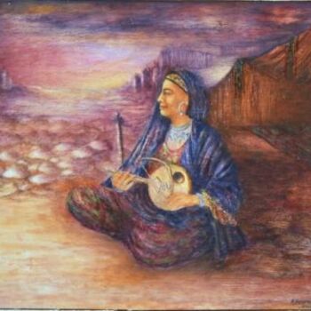 Painting titled "L'Imzad ( peinture…" by Farida Benmahmoud, Original Artwork