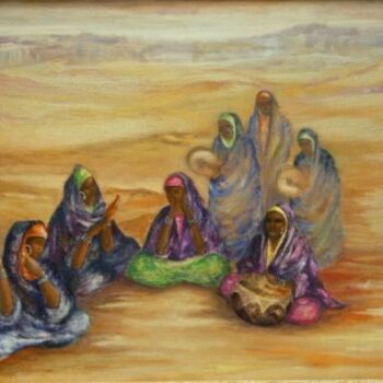 Painting titled "Troupe de musicienn…" by Farida Benmahmoud, Original Artwork