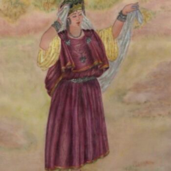 Painting titled "La danseuse chaouia…" by Farida Benmahmoud, Original Artwork