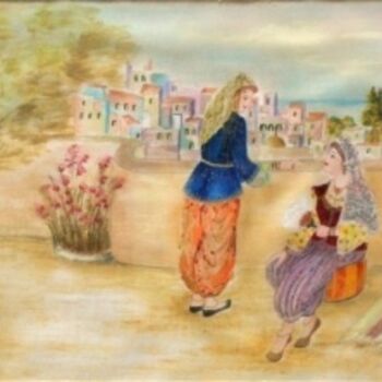 Peinture intitulée "Jeunes filles algér…" par Farida Benmahmoud, Œuvre d'art originale