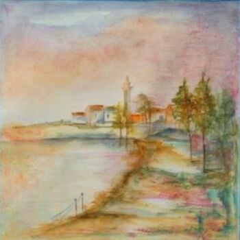 Malerei mit dem Titel "Paysage (aquarelle)" von Farida Benmahmoud, Original-Kunstwerk