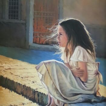 Painting titled "Enfance perdue (3)…" by Faris Al-Rawi, Original Artwork, Oil