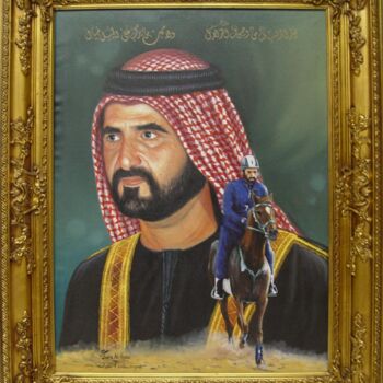 Painting titled "Portrai (1)" by Faris Al-Rawi, Original Artwork, Oil
