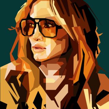 Digitale Kunst getiteld "Jennifer Lopez Beau…" door Fariza Abdurrazaq, Origineel Kunstwerk, 2D Digital Work