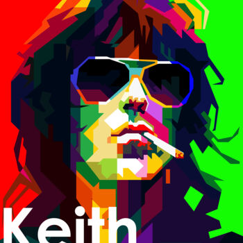 Digital Arts titled "Keith Richards Pop…" by Fariza Abdurrazaq, Original Artwork, Digital Print