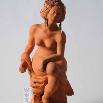 Sculpture titled "Classic Roman Woman" by Farkas Fischhof, Original Artwork, Terra cotta
