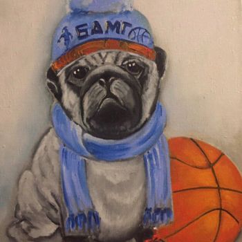 Картина под названием "French Bulldog, Pet…" - Елена Фаршиди, Подлинное произведение искусства, Масло Установлен на Деревянн…